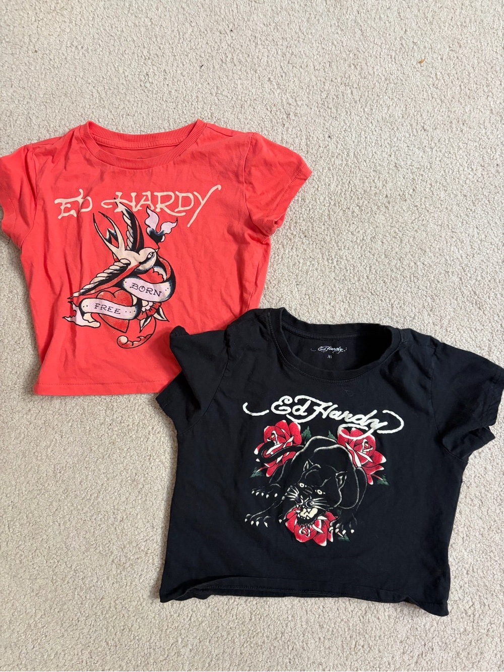 Ed Hardy Set Of Two Crop Tees M